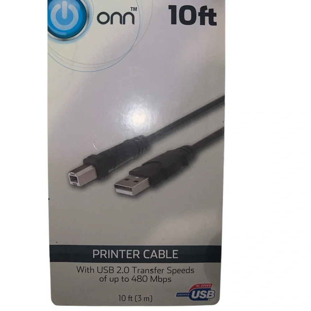 ☠️5/$20☠️ONN| 10FT BLACK PRINTER CABLE